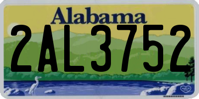 AL license plate 2AL3752