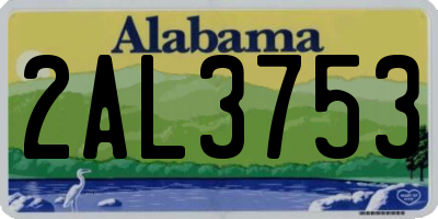 AL license plate 2AL3753