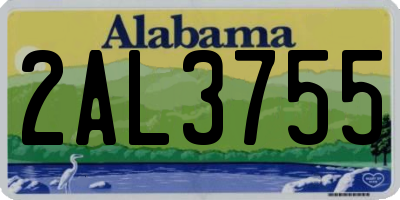 AL license plate 2AL3755