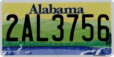 AL license plate 2AL3756