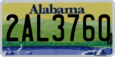 AL license plate 2AL3760