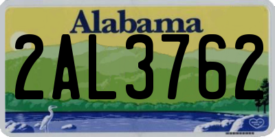 AL license plate 2AL3762