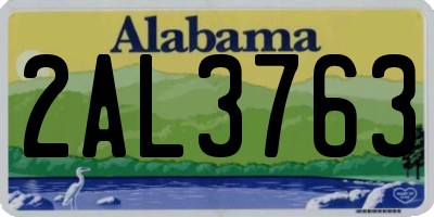 AL license plate 2AL3763