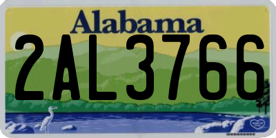 AL license plate 2AL3766