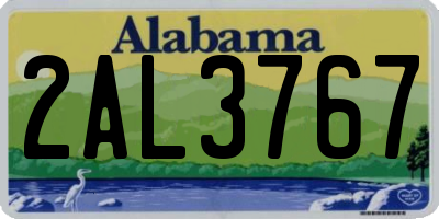 AL license plate 2AL3767