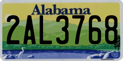 AL license plate 2AL3768