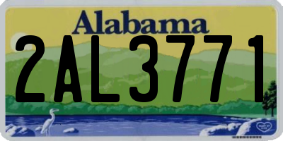 AL license plate 2AL3771