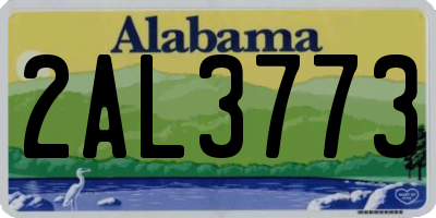 AL license plate 2AL3773
