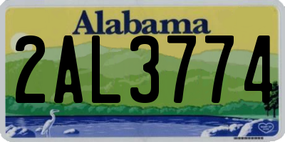 AL license plate 2AL3774