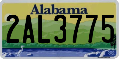 AL license plate 2AL3775
