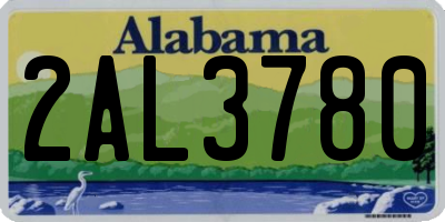AL license plate 2AL3780