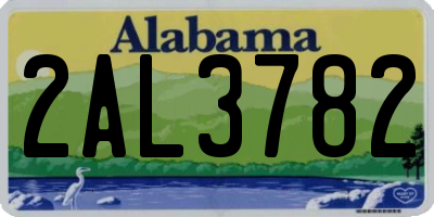 AL license plate 2AL3782