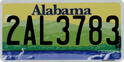 AL license plate 2AL3783