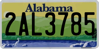 AL license plate 2AL3785