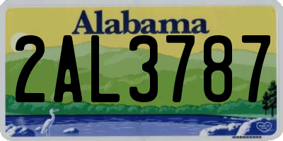 AL license plate 2AL3787