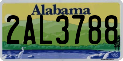 AL license plate 2AL3788