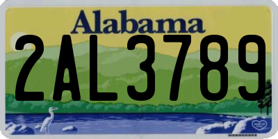 AL license plate 2AL3789
