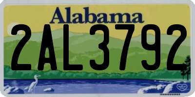 AL license plate 2AL3792