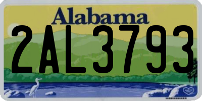 AL license plate 2AL3793