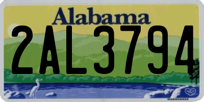 AL license plate 2AL3794