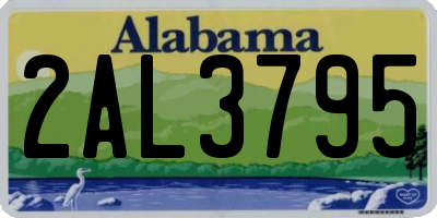 AL license plate 2AL3795
