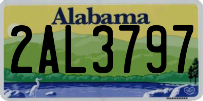 AL license plate 2AL3797