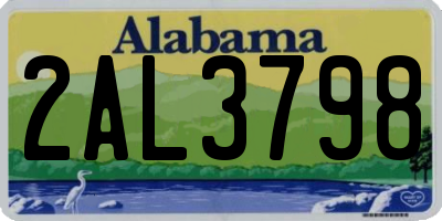 AL license plate 2AL3798