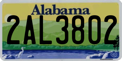 AL license plate 2AL3802