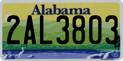 AL license plate 2AL3803