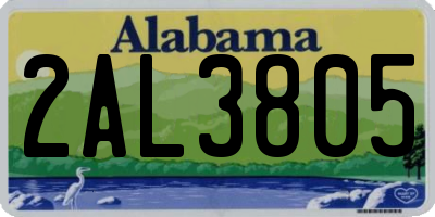 AL license plate 2AL3805