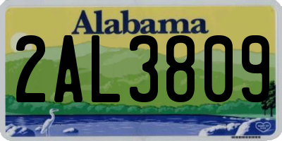 AL license plate 2AL3809