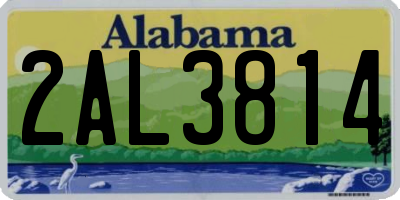 AL license plate 2AL3814