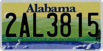 AL license plate 2AL3815
