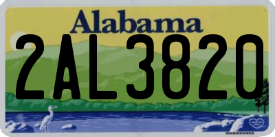 AL license plate 2AL3820