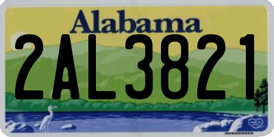 AL license plate 2AL3821