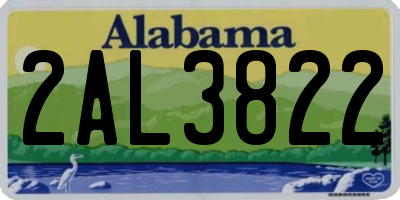 AL license plate 2AL3822
