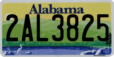 AL license plate 2AL3825