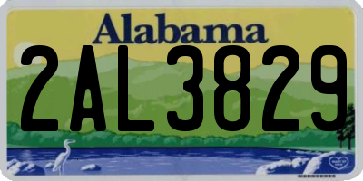 AL license plate 2AL3829