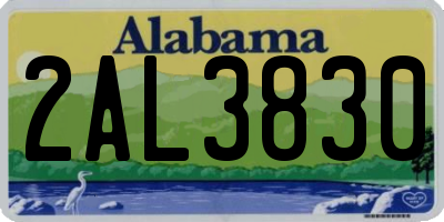 AL license plate 2AL3830