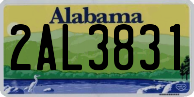 AL license plate 2AL3831