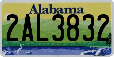 AL license plate 2AL3832