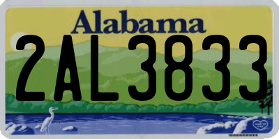 AL license plate 2AL3833