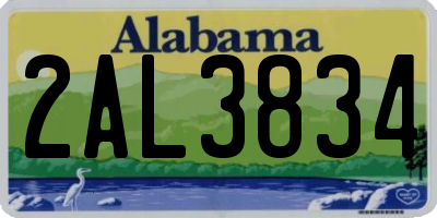 AL license plate 2AL3834