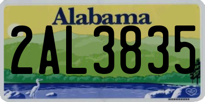 AL license plate 2AL3835