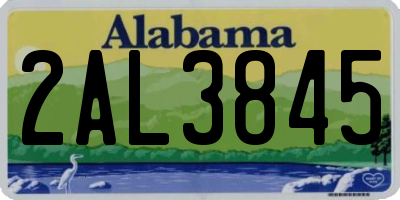 AL license plate 2AL3845