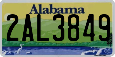 AL license plate 2AL3849
