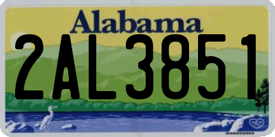 AL license plate 2AL3851