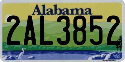 AL license plate 2AL3852