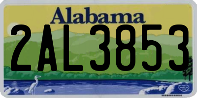 AL license plate 2AL3853