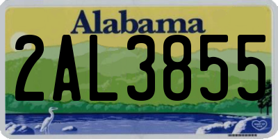 AL license plate 2AL3855